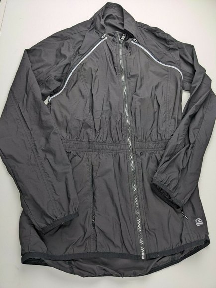 VSX Victoria Secret Sport Womens Black zip up Running Jacket S Removable Sleeve - Picture 2 of 12